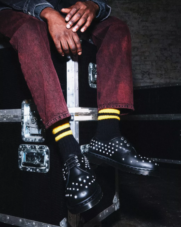 נעלי אוקספורד מעור נופך 1461 Dr. Martens וואנאמה שחורה הַנעָלָה N8BB8308