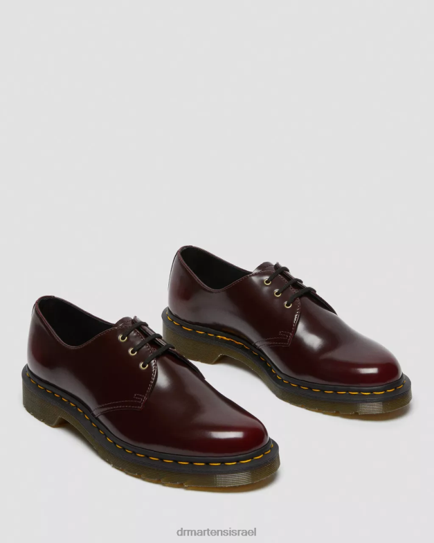 נעלי אוקספורד טבעוניות 1461 Dr. Martens דובדבן אדום אוקספורד לשפשף הַנעָלָה N8BB8311