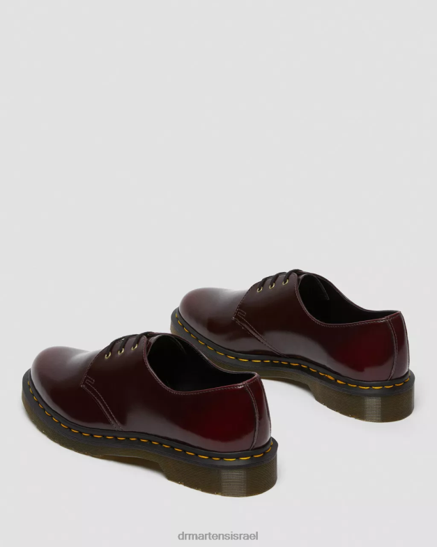 נעלי אוקספורד טבעוניות 1461 Dr. Martens דובדבן אדום אוקספורד לשפשף הַנעָלָה N8BB8311