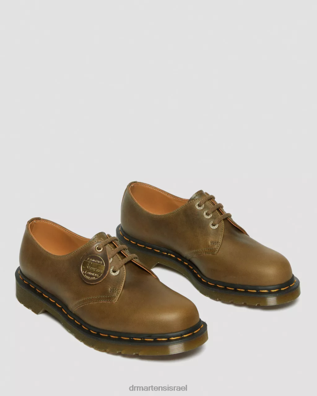 1461 תוצרת אנגליה נעלי אוקספורד מעור דנבר Dr. Martens ענף זית דנבר שיזוף טבעוני הַנעָלָה N8BB8314