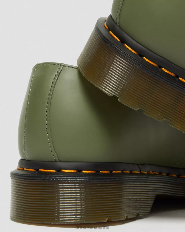 נעלי אוקספורד מעור חלק 1461 Dr. Martens ירוק חאקי חלק הַנעָלָה N8BB8324