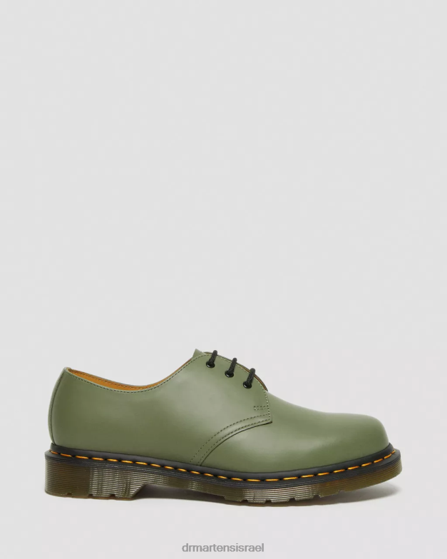 נעלי אוקספורד מעור חלק 1461 Dr. Martens ירוק חאקי חלק הַנעָלָה N8BB8324
