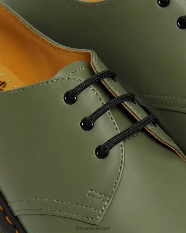 נעלי אוקספורד מעור חלק 1461 Dr. Martens ירוק חאקי חלק הַנעָלָה N8BB8324
