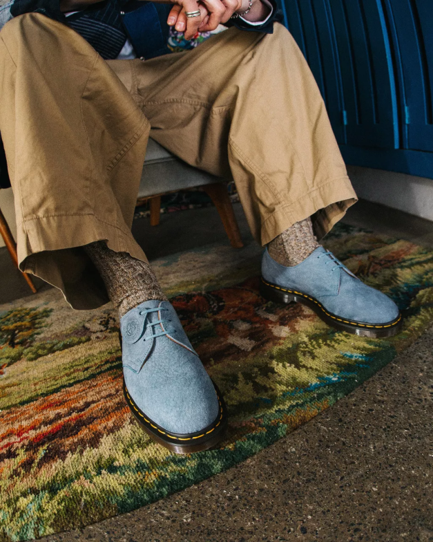 1461 תוצרת אנגליה נעלי אוקספורד מעור נובוק Dr. Martens כְּחוֹל הַנעָלָה N8BB8325