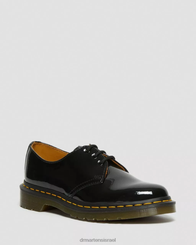 נעלי אוקספורד מעור פט 1461 Dr. Martens lucido שחור & פטנט מנורה הַנעָלָה N8BB8280
