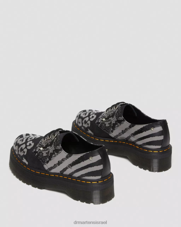 נעלי פלטפורמה 1461 animal clash מעור וזמש Dr. Martens צללית פרחונית פנטום שחור ואפור הַנעָלָה N8BB8237