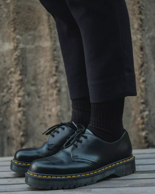 נעלי אוקספורד מעור חלק 1461 bex Dr. Martens שחור חלק הַנעָלָה N8BB8220
