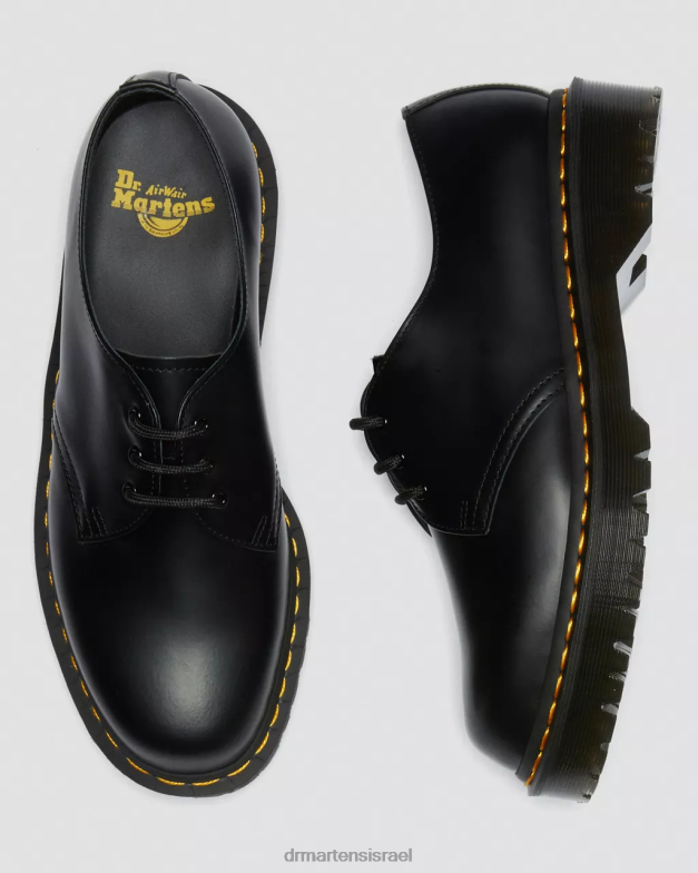 נעלי אוקספורד מעור חלק 1461 bex Dr. Martens שחור חלק הַנעָלָה N8BB8220