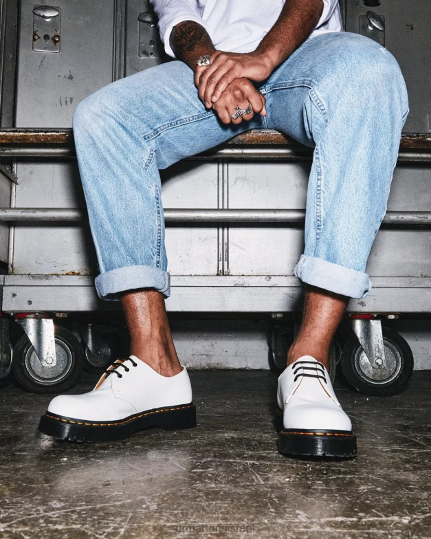 נעלי אוקספורד מעור חלק 1461 bex Dr. Martens לבן חלק הַנעָלָה N8BB8235