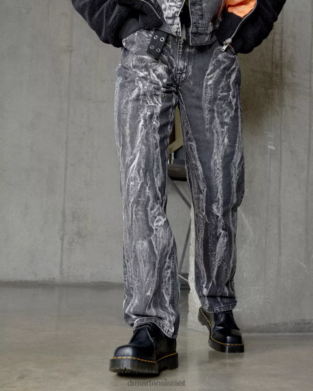 נעלי אוקספורד מעור 1461 bex מרובע Dr. Martens שחור מלוטש חלק הַנעָלָה N8BB8238