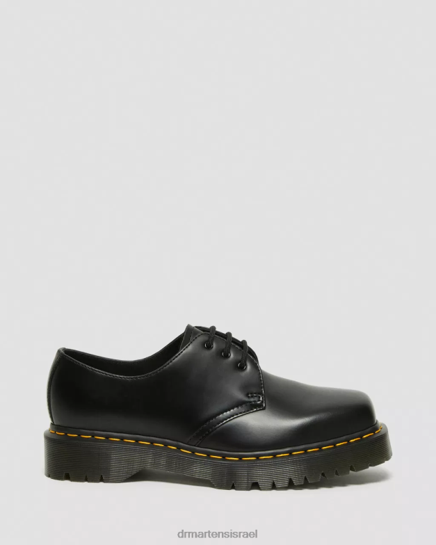 נעלי אוקספורד מעור 1461 bex מרובע Dr. Martens שחור מלוטש חלק הַנעָלָה N8BB8238