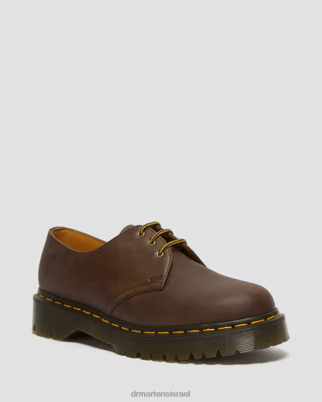 נעלי אוקספורד מעור 1461 bex crazy horse Dr. Martens סוס משוגע חום כהה הַנעָלָה N8BB8224