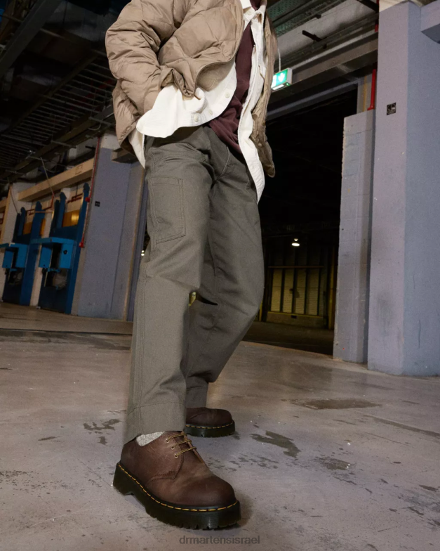 נעלי אוקספורד מעור 1461 bex crazy horse Dr. Martens סוס משוגע חום כהה הַנעָלָה N8BB8224