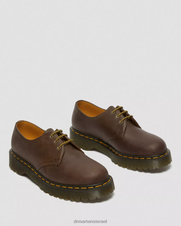 נעלי אוקספורד מעור 1461 bex crazy horse Dr. Martens סוס משוגע חום כהה הַנעָלָה N8BB8224