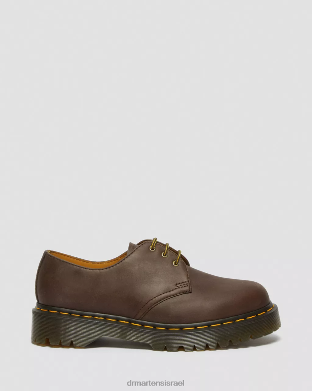 נעלי אוקספורד מעור 1461 bex crazy horse Dr. Martens סוס משוגע חום כהה הַנעָלָה N8BB8224