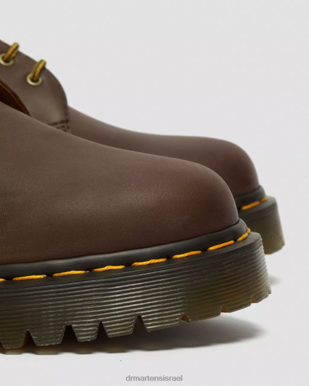 נעלי אוקספורד מעור 1461 bex crazy horse Dr. Martens סוס משוגע חום כהה הַנעָלָה N8BB8224