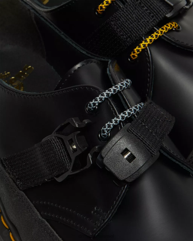 1461 תוצרת אנגליה bex tech נעלי אוקספורד עור חלק Dr. Martens שחור חלק ומקורי כפול הַנעָלָה N8BB8240