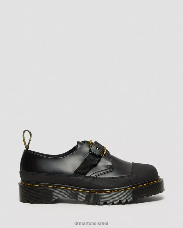 1461 תוצרת אנגליה bex tech נעלי אוקספורד עור חלק Dr. Martens שחור חלק ומקורי כפול הַנעָלָה N8BB8240