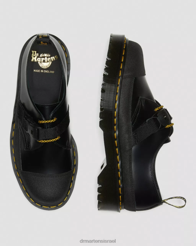 1461 תוצרת אנגליה bex tech נעלי אוקספורד עור חלק Dr. Martens שחור חלק ומקורי כפול הַנעָלָה N8BB8240