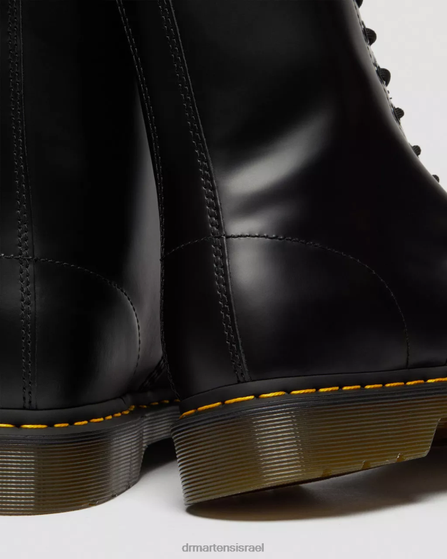 מגפי עור חלק 1490 באמצע השוק Dr. Martens שחור חלק הַנעָלָה N8BB8360
