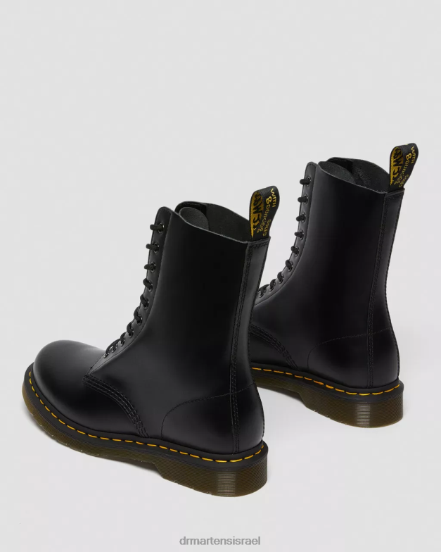 מגפי עור חלק 1490 באמצע השוק Dr. Martens שחור חלק הַנעָלָה N8BB8360