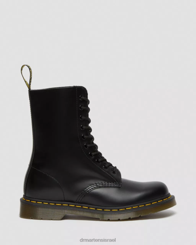 מגפי עור חלק 1490 באמצע השוק Dr. Martens שחור חלק הַנעָלָה N8BB8360