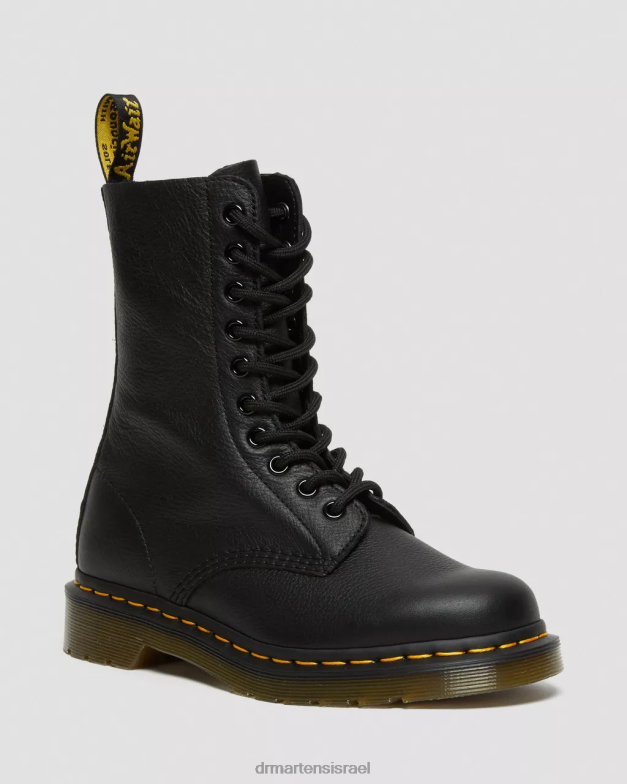 מגפי עור אמצע עגל וירג'יניה 1490 Dr. Martens וירג'יניה שחורה הַנעָלָה N8BB8361