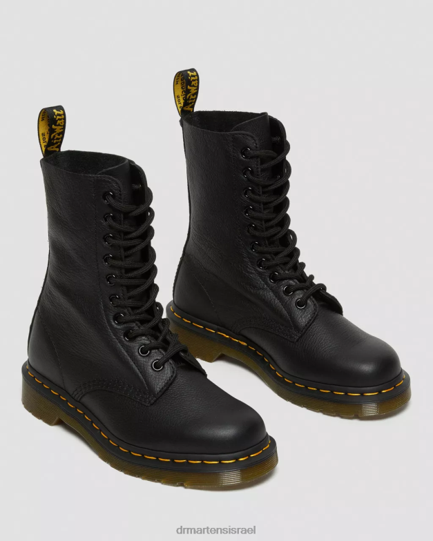 מגפי עור אמצע עגל וירג'יניה 1490 Dr. Martens וירג'יניה שחורה הַנעָלָה N8BB8361