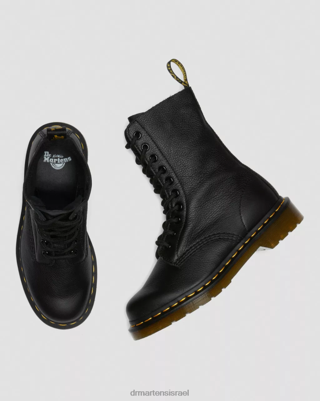 מגפי עור אמצע עגל וירג'יניה 1490 Dr. Martens וירג'יניה שחורה הַנעָלָה N8BB8361