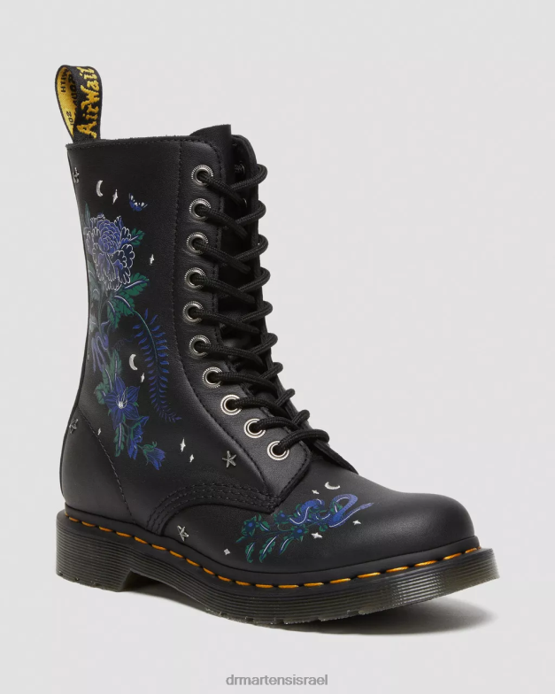 1490 מגפיים מעור פרחוני מיסטי באמצע השוק Dr. Martens מאש אפ פרחוני שחור k hydro הַנעָלָה N8BB8364