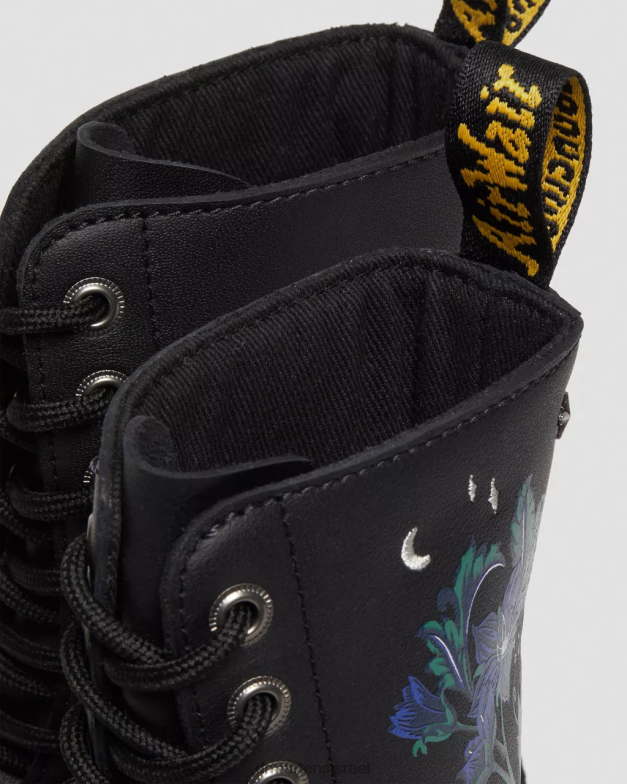 1490 מגפיים מעור פרחוני מיסטי באמצע השוק Dr. Martens מאש אפ פרחוני שחור k hydro הַנעָלָה N8BB8364