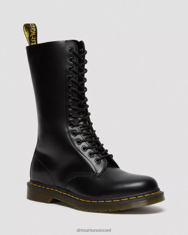 מגפיים גבוהים מעור חלק משנת 1914 Dr. Martens שחור חלק הַנעָלָה N8BB8365