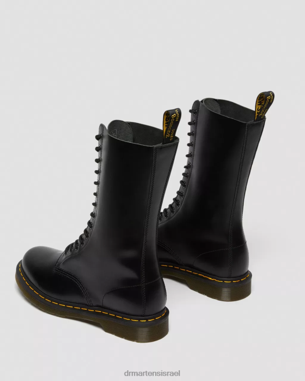 מגפיים גבוהים מעור חלק משנת 1914 Dr. Martens שחור חלק הַנעָלָה N8BB8365