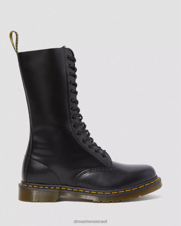 מגפיים גבוהים מעור חלק משנת 1914 Dr. Martens שחור חלק הַנעָלָה N8BB8365