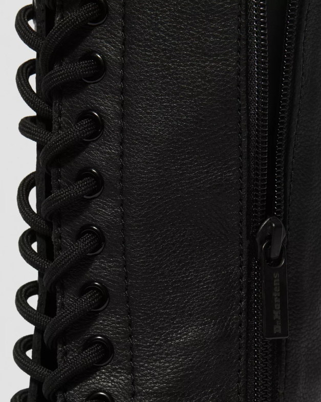 מגפיים מעור וירג'יניה 1b60 בגובה הברך Dr. Martens וירג'יניה שחורה הַנעָלָה N8BB8363