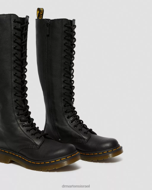 מגפיים מעור וירג'יניה 1b60 בגובה הברך Dr. Martens וירג'יניה שחורה הַנעָלָה N8BB8363
