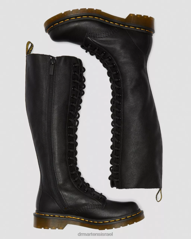 מגפיים מעור וירג'יניה 1b60 בגובה הברך Dr. Martens וירג'יניה שחורה הַנעָלָה N8BB8363