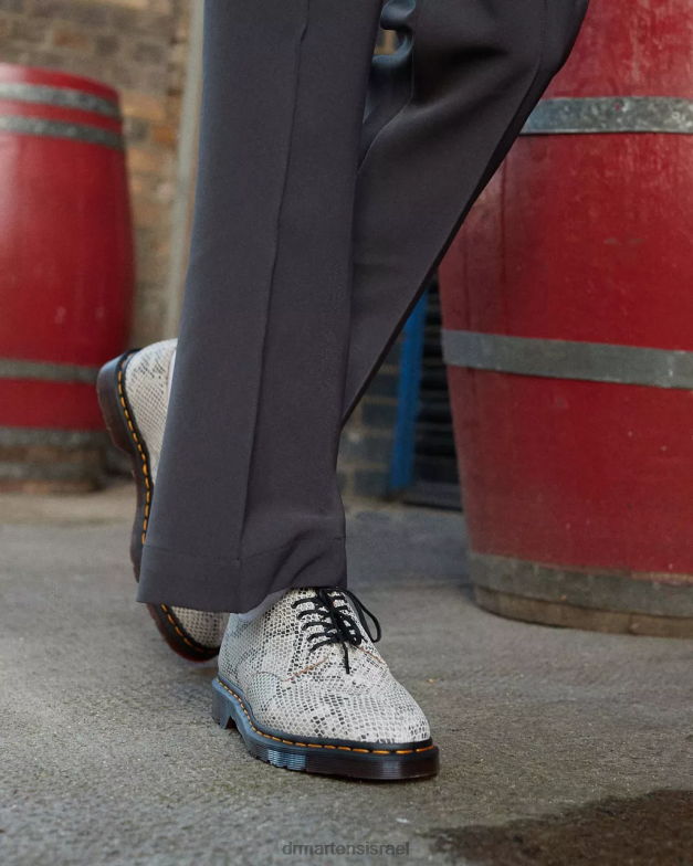 נעלי אוקספורד זמש בהדפס נחש 2046 Dr. Martens זמש בהדפס חול ופיתון שחור הַנעָלָה N8BB8315
