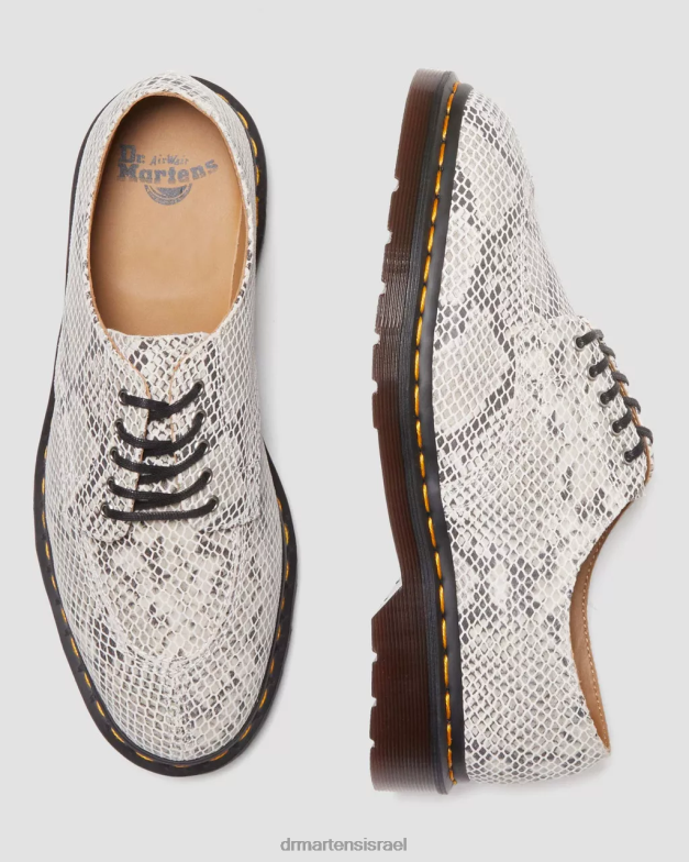נעלי אוקספורד זמש בהדפס נחש 2046 Dr. Martens זמש בהדפס חול ופיתון שחור הַנעָלָה N8BB8315