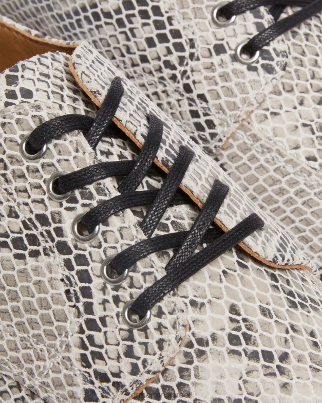 נעלי אוקספורד זמש בהדפס נחש 2046 Dr. Martens זמש בהדפס חול ופיתון שחור הַנעָלָה N8BB8315