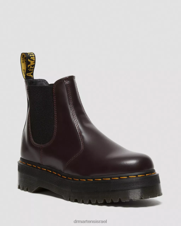 מגפי צ'לסי 2976 חלקים מצוחצחים Dr. Martens בורדו מלוטש חלק הַנעָלָה N8BB8103