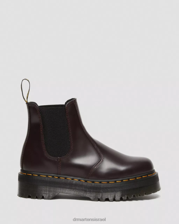 מגפי צ'לסי 2976 חלקים מצוחצחים Dr. Martens בורדו מלוטש חלק הַנעָלָה N8BB8103