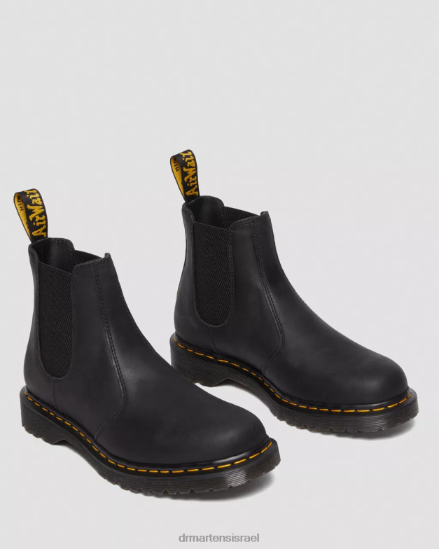 מגפי צ'לסי מעור מלא שעווה 2976 Dr. Martens דגנים מלאים בשעווה שחורה הַנעָלָה N8BB8186
