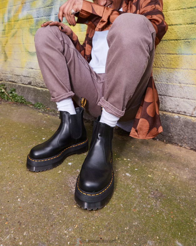 מגפי צ'לסי 2976 חלקים מצוחצחים Dr. Martens שחור מלוטש חלק הַנעָלָה N8BB824