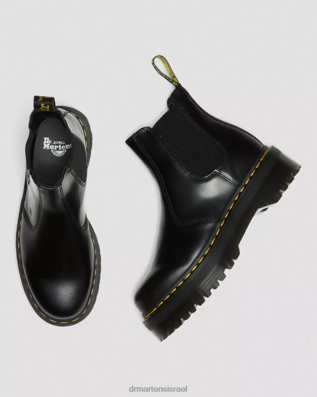 מגפי צ'לסי 2976 חלקים מצוחצחים Dr. Martens שחור מלוטש חלק הַנעָלָה N8BB824