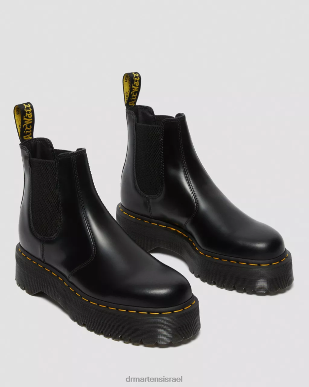 מגפי צ'לסי 2976 חלקים מצוחצחים Dr. Martens שחור מלוטש חלק הַנעָלָה N8BB824