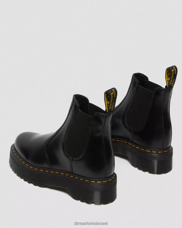 מגפי צ'לסי 2976 חלקים מצוחצחים Dr. Martens שחור מלוטש חלק הַנעָלָה N8BB824