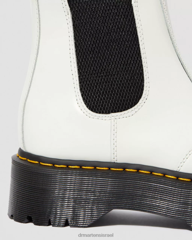 מגפי צ'לסי פלטפורמה מעור חלק 2976 Dr. Martens לבן חלק הַנעָלָה N8BB827