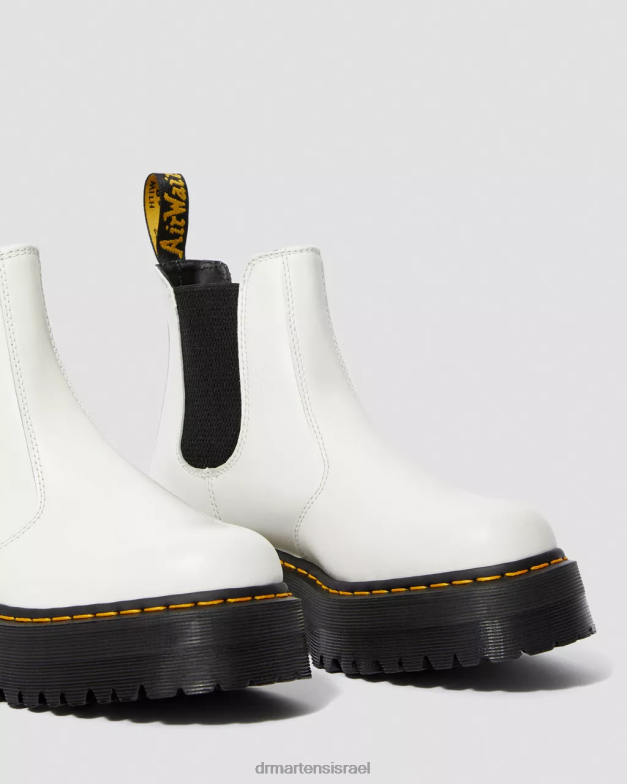 מגפי צ'לסי פלטפורמה מעור חלק 2976 Dr. Martens לבן חלק הַנעָלָה N8BB827