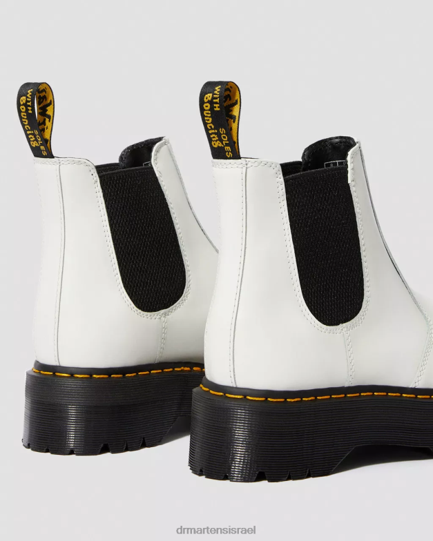 מגפי צ'לסי פלטפורמה מעור חלק 2976 Dr. Martens לבן חלק הַנעָלָה N8BB827